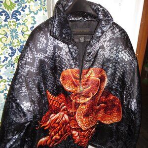 TRUST SPORTSWEAR PUFFER COAT SNAKE ON FRONT AND BACK SIZE MENS L